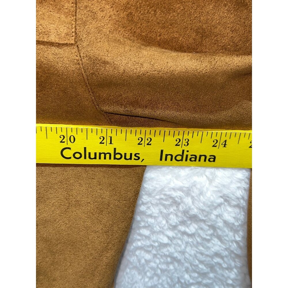 Pronti By Phita Men’s 100% Micro Suede Button-Up Shirt Medium Brown Long Sleeve - Picture 4 of 7